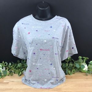 Champion Plus Size Logo-Print Cropped T-Shirt